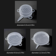 Load image into Gallery viewer, 6pcs Reusable Silicone Food Cover Stretch Lids Universal Food Wrap Cover Food Fresh Keeping Silicone Caps Stretchable Magic Lid