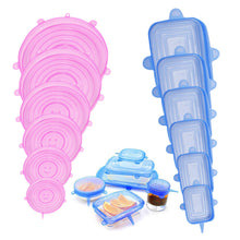 Load image into Gallery viewer, 6pcs Reusable Silicone Food Cover Stretch Lids Universal Food Wrap Cover Food Fresh Keeping Silicone Caps Stretchable Magic Lid
