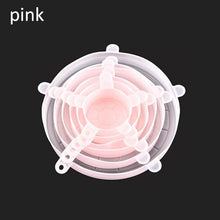 Load image into Gallery viewer, 6 pièces couvercle de Pot Silicone couvercles extensibles Durable réutilisable alimentaire économiser couverture résistant à la chaleur s&#39;adapte à toutes les tailles et formes
