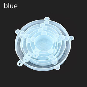 6 pièces couvercle de Pot Silicone couvercles extensibles Durable réutilisable alimentaire économiser couverture résistant à la chaleur s'adapte à toutes les tailles et formes