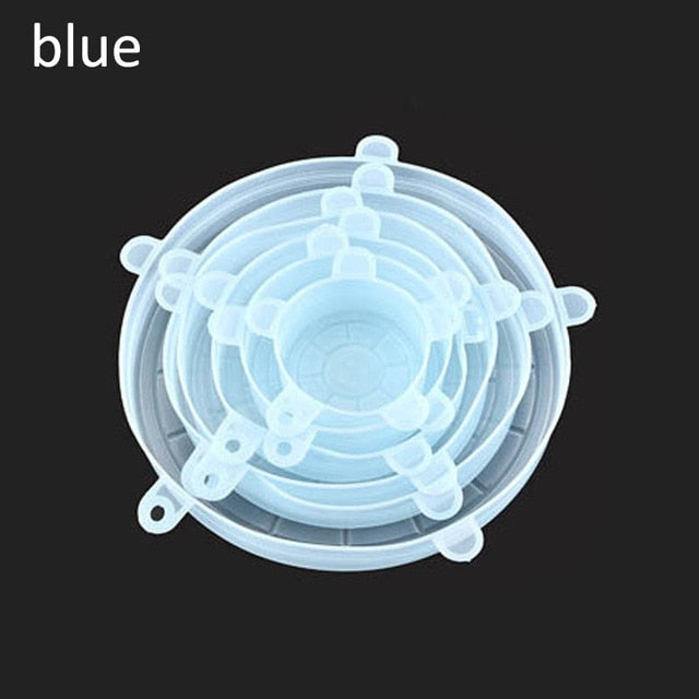 6 pièces couvercle de Pot Silicone couvercles extensibles Durable réutilisable alimentaire économiser couverture résistant à la chaleur s'adapte à toutes les tailles et formes